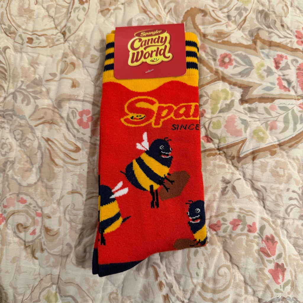 Spangler Candy World Bit-O-Honey Dress Socks Adult One Size New Nwt